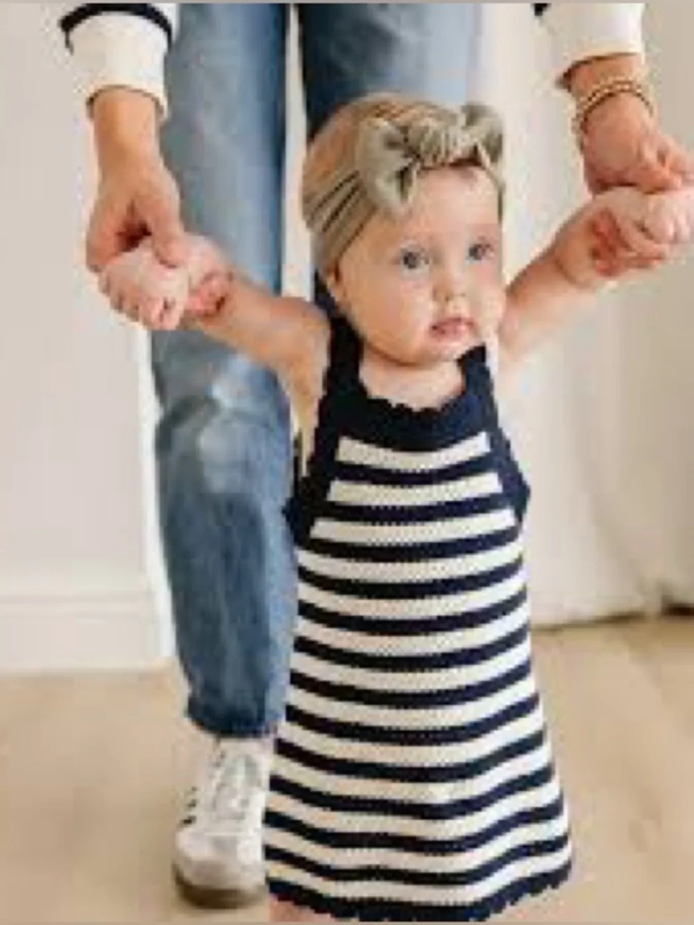 New!!! Striped Navy and White Knit Sundress for Girls
